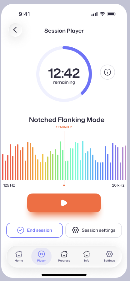 Illustrative My Tinnitus Coach session player design